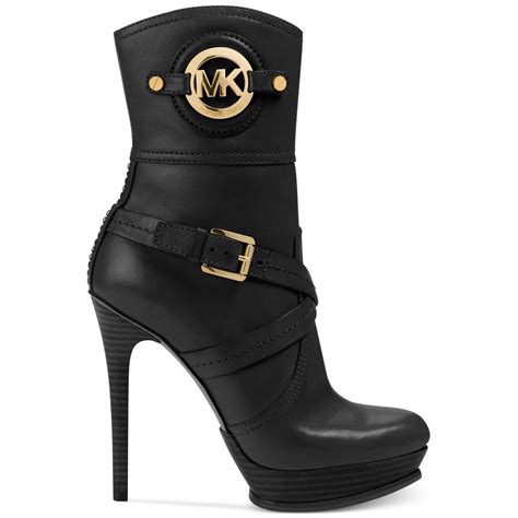 michael kors leather platform lace heels|michael kors heeled boots.